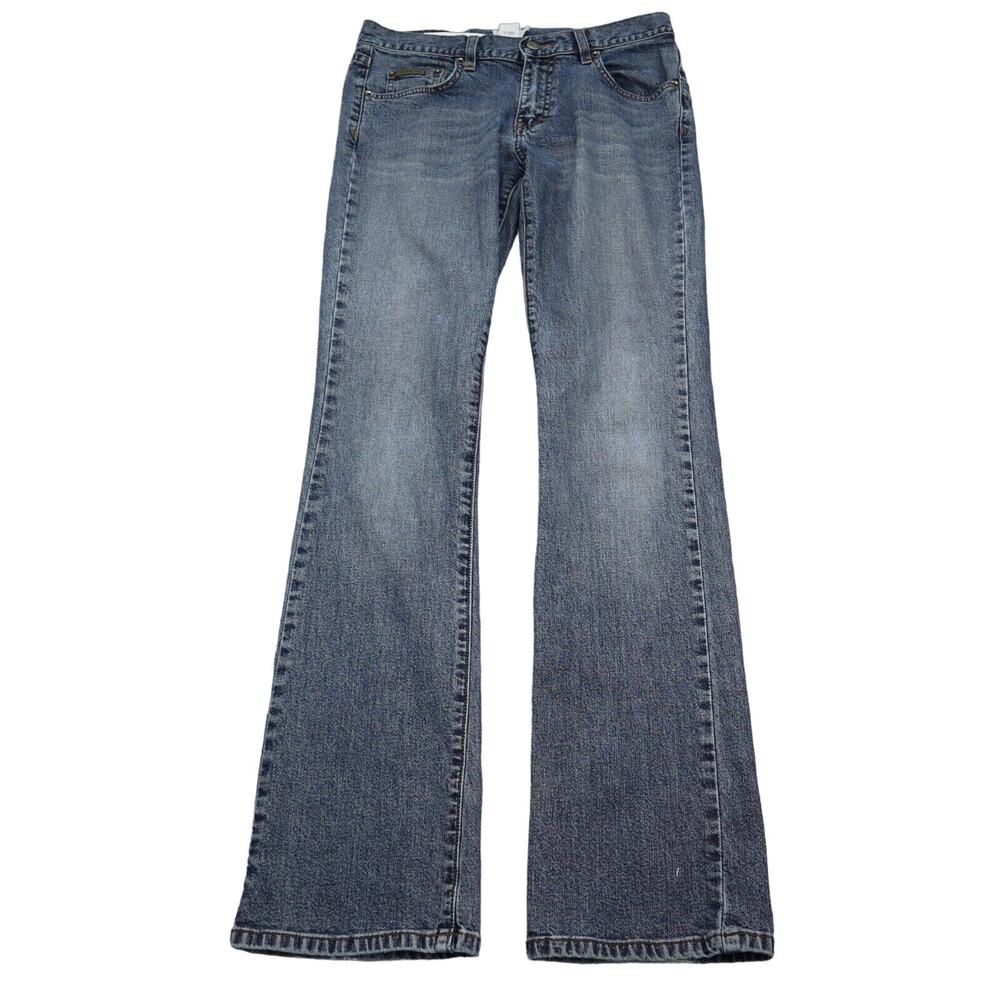 Calvin Klein Pants Womens 7 Blue Bootcut Low Rise Button Medium Wash Denim Jeans